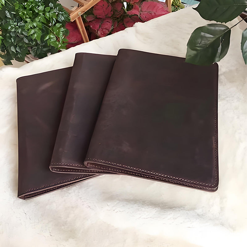 Custom genuine leather bound menu cover for restaurant bar