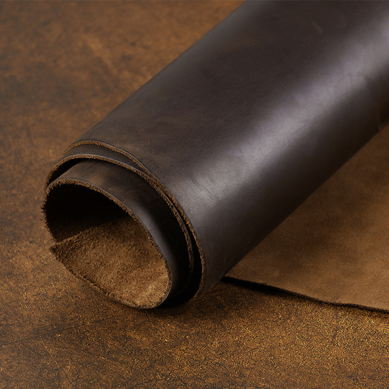 Custom made 12”*24” genuine leather sheets with adhesive backing for hat patches, full grain leather tooling leather (2mm) thick cowhide leather pieces square, bourbon/dark brown