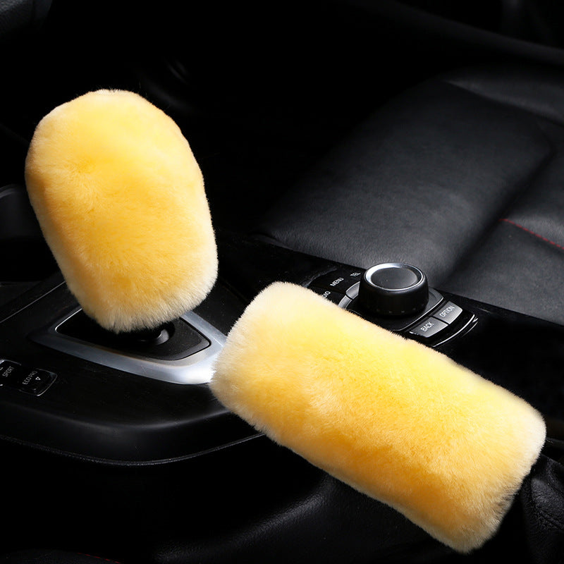 custom made sheepskin car accessories car gear case