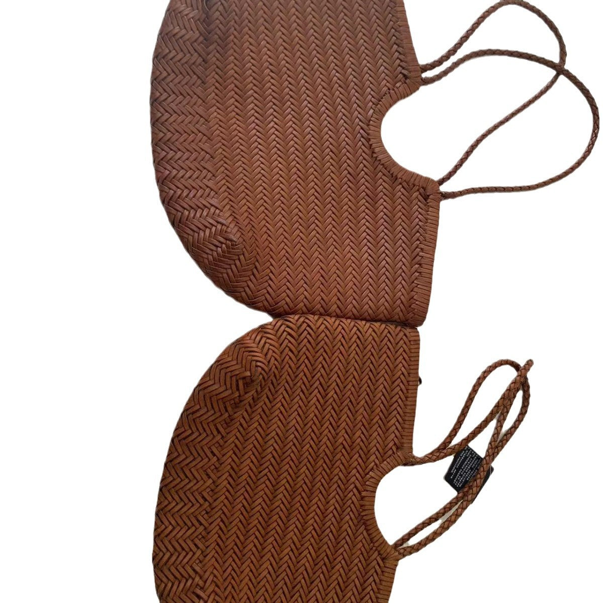 Custom genuine leather drawstring cowhide hand woven leather for shoes tote bags